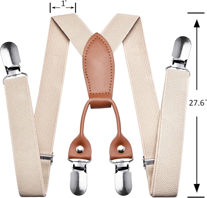 Branduce Solid Color Baby Boy Suspender with 4 Strong Clips Adjustable Kids Y Back Suspenders - Image 3